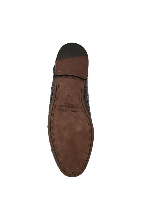 Siyah Örgü Dokulu Erkek Deri Loafer - Görsel 6