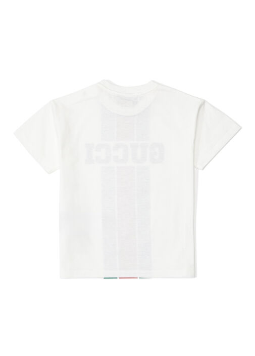 Gucci - Beyaz Logo Baskılı Erkek Bebek T-shirt - Lacivert