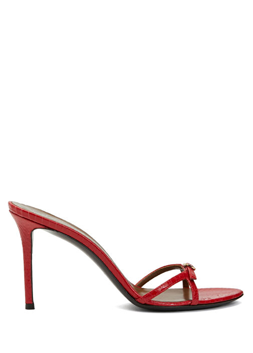 Kırmızı Kadın Deri Terlik - Görsel 2