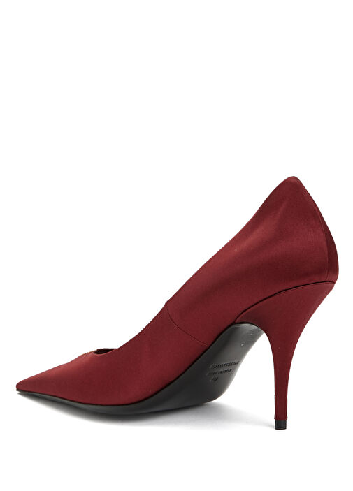 Bordo Deri Stiletto - Görsel 4