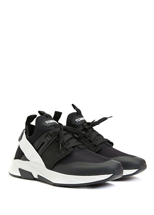Neoprene Siyah Beyaz Logo Detaylı Erkek Sneaker - Görsel 3