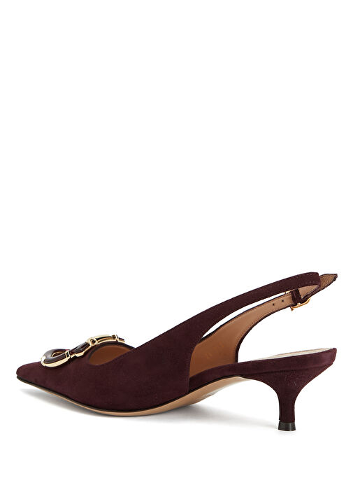 Bordo Deri Topuklu Ayakkabı - Görsel 4