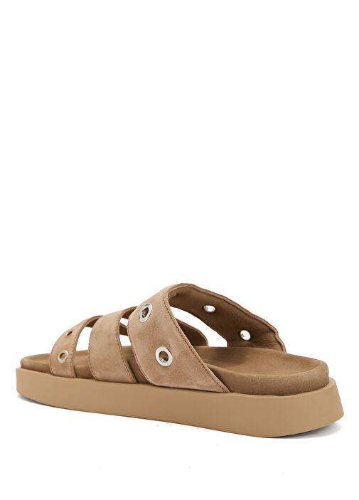 Bej Kadın Deri Terlik - Görsel 4