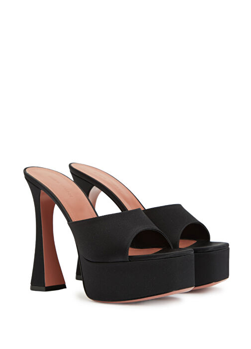 Dalida Siyah Kadın Deri Terlik - Görsel 3