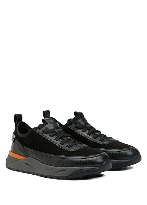 Siyah Erkek Deri Sneaker - Görsel 3