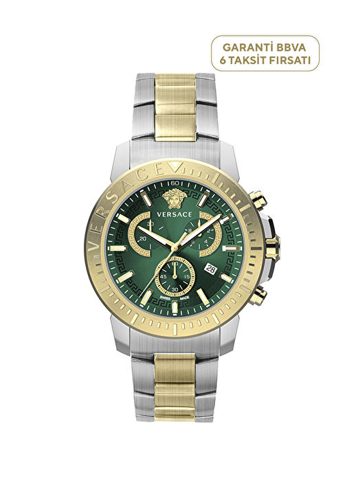 VRSCVE2E00421 Altın Rengi Metalik Gri Erkek Kol Saati