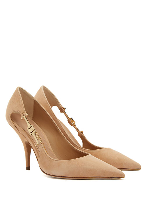 Nude Süet Topuklu Ayakkabı - Görsel 3