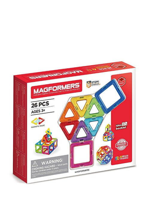 Magformers - Basic 26 Parça 3+ Yaş Mıknatıslı Yapı Oyuncak Seti