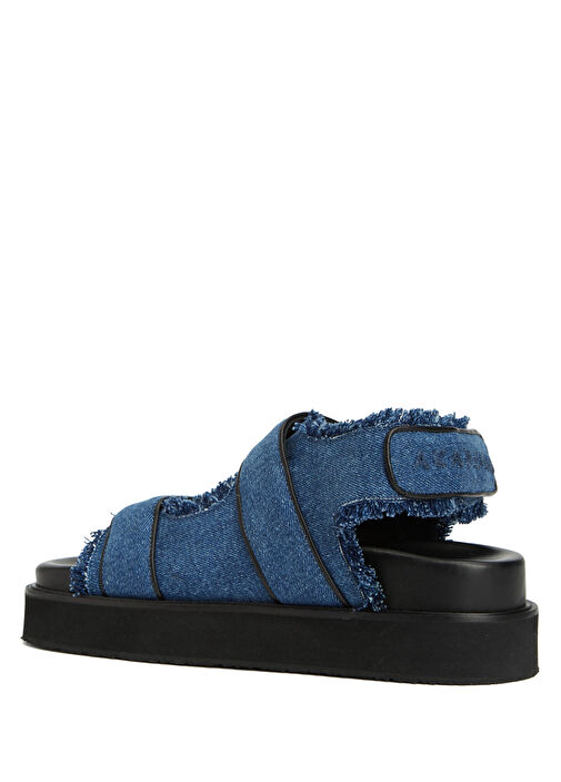 Mavi Logolu Kadın Denim Sandalet - Görsel 4