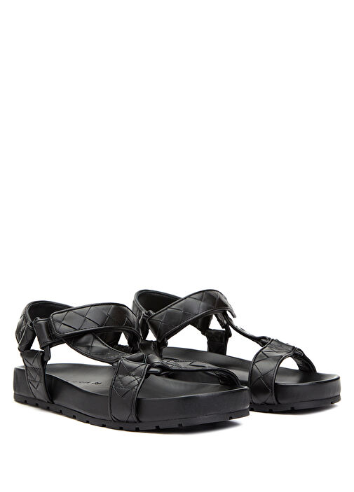 Trip Siyah Erkek Deri Sandalet - Görsel 3