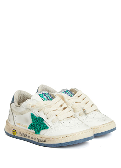 Ball Star Yeşil Çocuk Deri Sneaker - Görsel 3