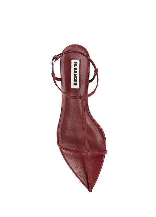 Kırmızı Kadın Deri Sandalet - Görsel 5