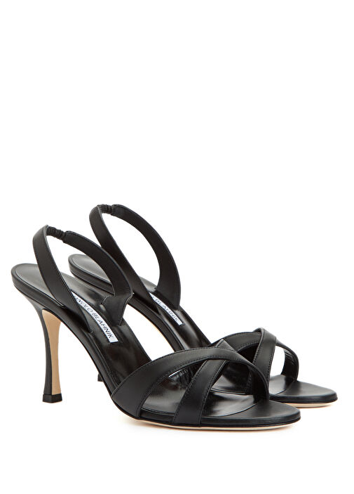 Callasli Siyah Kadın Deri Sandalet - Görsel 3