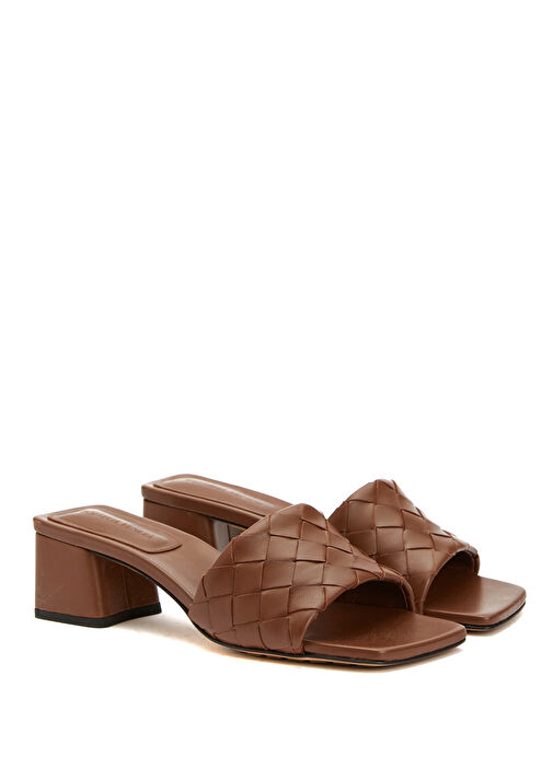 Parco Koyu Kahverengi Kadın Deri Terlik - Görsel 3