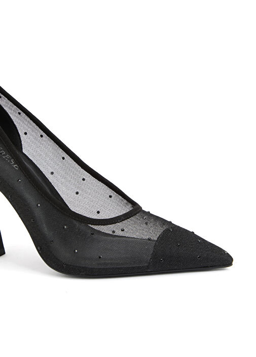 Siyah Taşlı Topuklu Ayakkabı - Görsel 7
