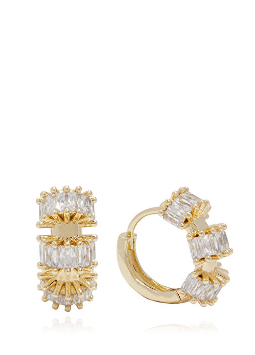 Gold Taşlı Kadın Küpe