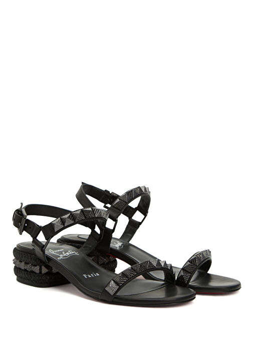 Pyrasand Siyah Kadın Deri Sandalet - Görsel 3