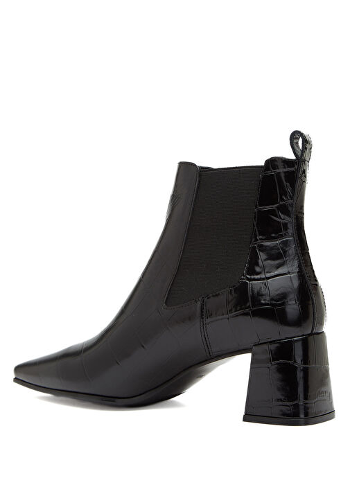 Siyah Krokodil Desenli Kadın Deri Bot - Görsel 4