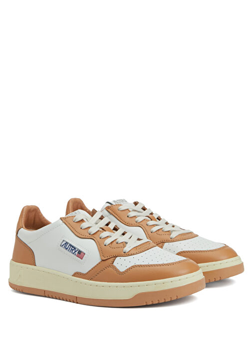 Turuncu Beyaz Erkek Deri Sneaker - Görsel 3