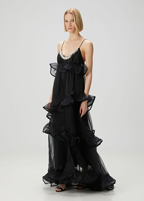 sachin and babi light blue dress Elegant Night Maxi Dress - Black