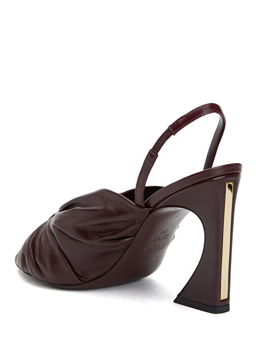 Bordo Kadın Deri Sandalet - Görsel 4