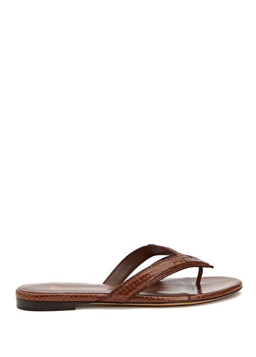 Kahverengi Kadın Deri Terlik - Görsel 2