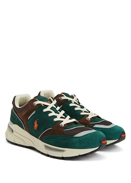 Yeşil Logo Detaylı Erkek Deri Sneaker - Görsel 3