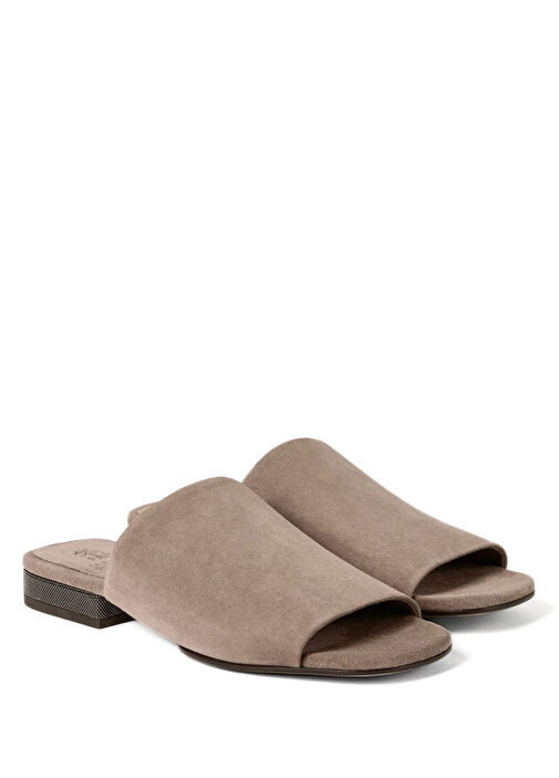 Brunello Cucinelli Kahverengi Brunello Cucinelli Süet Bej Kadın Terlik