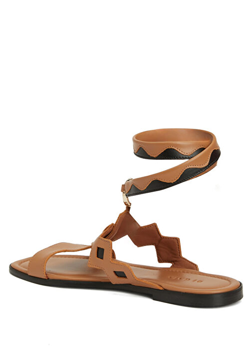 Jane Camel Kadın Deri Sandalet - Görsel 4