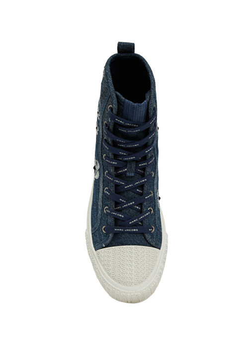 Lacivert Çiçek Patchli Kadın Denim Sneaker - Görsel 5