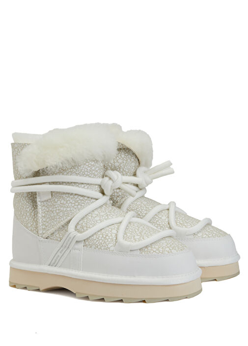 Waddi Beyaz Kadın Deri Bot - Görsel 3