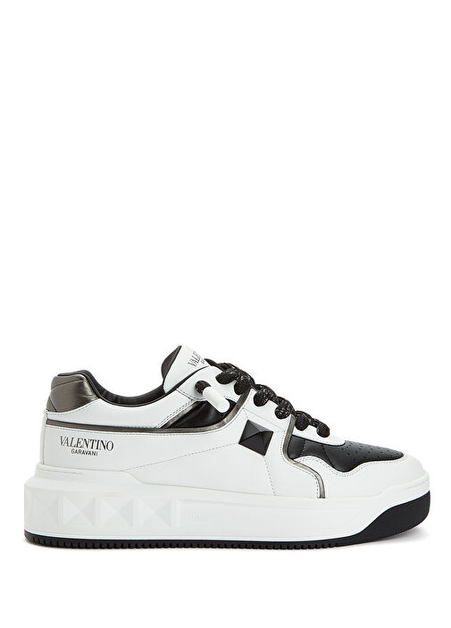 One Stud Beyaz Gri Erkek Deri Sneaker - Görsel 2