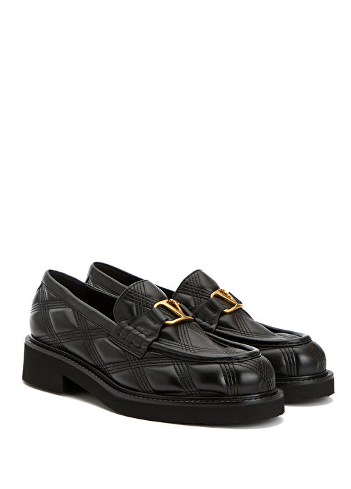 Quiltie 67 Siyah Kadın Deri Loafer - Görsel 3