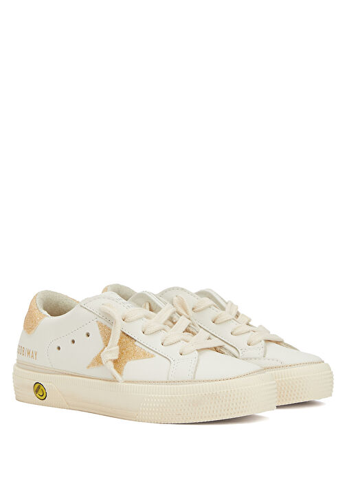 May Beyaz Gold Kız Çocuk Deri Sneaker - Görsel 3