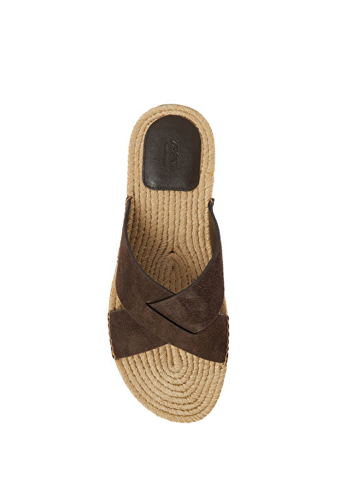 Koyu Kahverengi Erkek Deri Terlik - Görsel 5