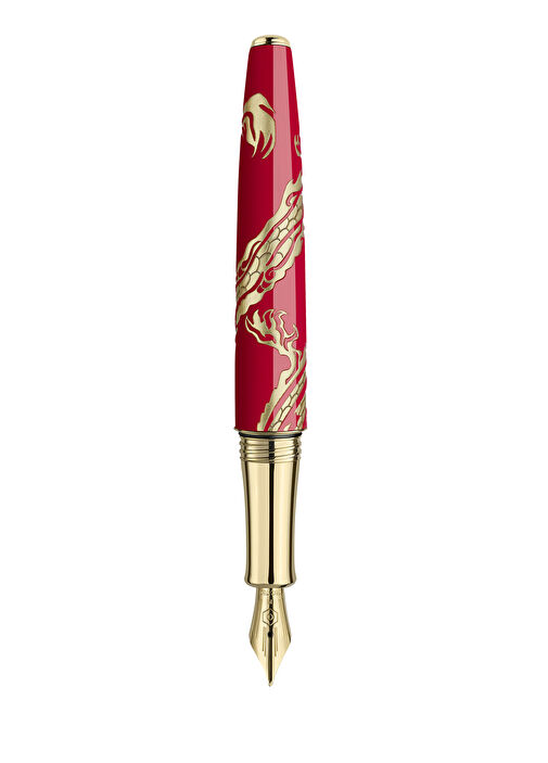 Caran D'Ache - Limited Edition Red Dragon Dolma Kalem - Kirmizi-Altin