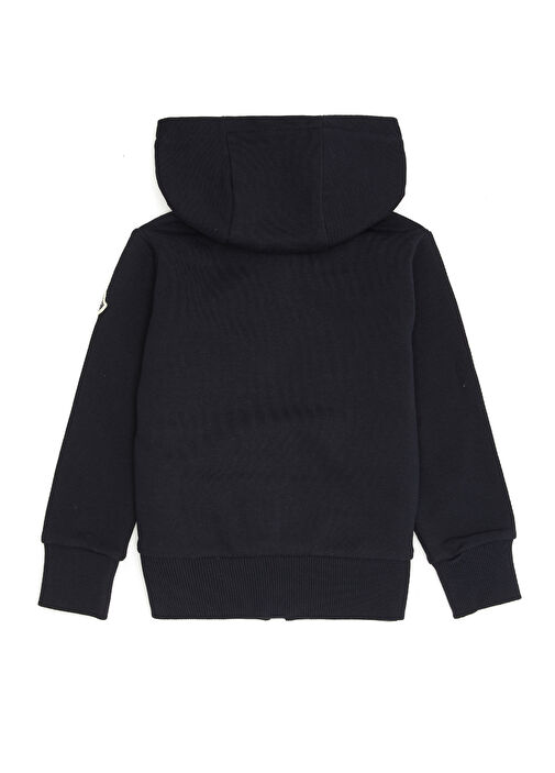 Moncler Black Hooded Logo Boys' Cardigan