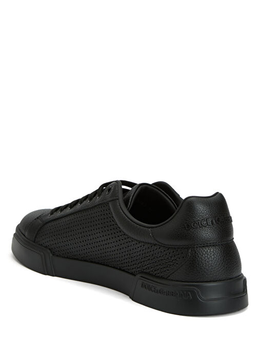 Siyah Erkek Deri Sneaker - Görsel 4