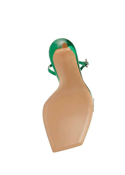 Ribbon Candy Yeşil Kadın Deri Sandalet - Görsel 6