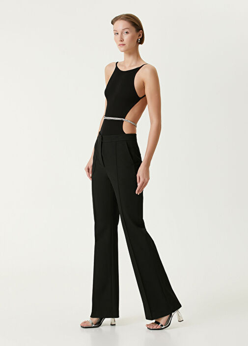 Alexandre Vauthier - Black Stone Belted Evening Dress Bodysuit