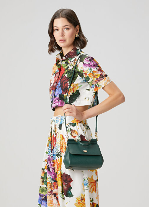 Dolce&Gabbana Yeşil Kadın Medium Sicily Yeşil Kadın Deri Çanta