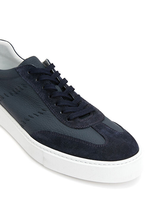 Lacivert Erkek Deri Sneaker - Görsel 7