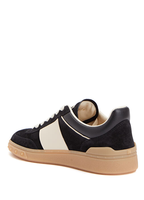 Siyah Krem Kadın Deri Sneaker - Görsel 4