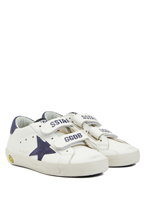 Old School EDT Mavi Beyaz Erkek Çocuk Deri Sneaker - Görsel 3