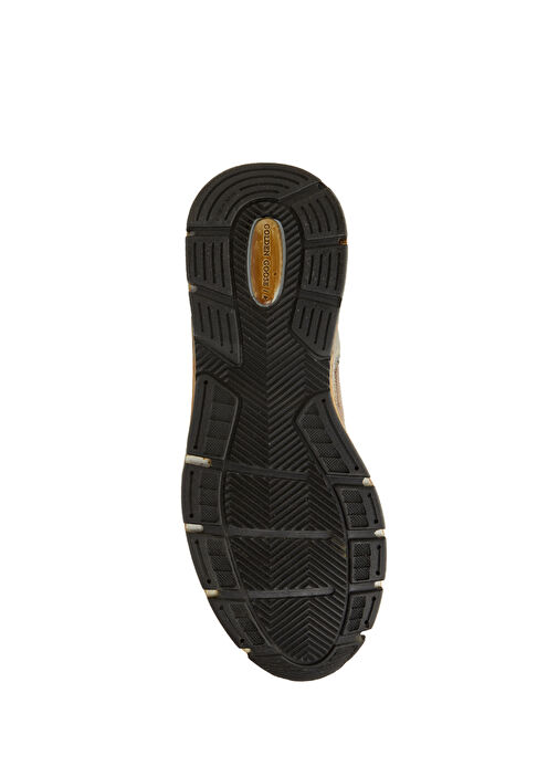 Bej Logolu Eskitme Dokulu Kadın Deri Sneaker - Görsel 6