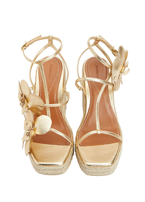 Orchid Wedge Gold Kadın Deri Sandalet - Görsel 4