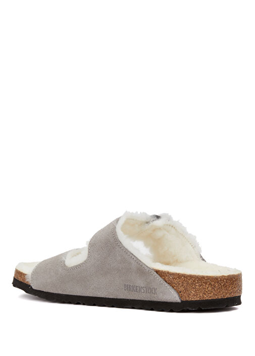 Arizona Shearling Taş Kadın Süet Terlik - Görsel 4