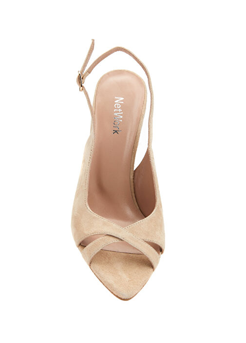 Bej Kadın Süet Sandalet - Görsel 5