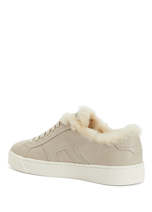 Bej Kadın Deri Sneaker - Görsel 4