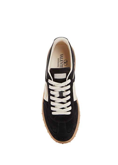 Siyah Krem Kadın Deri Sneaker - Görsel 5